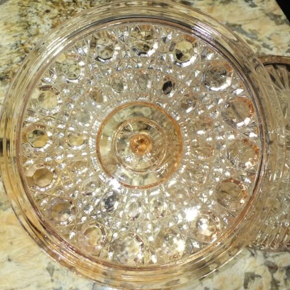 Vintage Indiana Glass Windsor Light Pink Glass Candy Dish with Lid - Picture 4 of 4